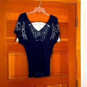 XOXO Navy Blue Sexy Top